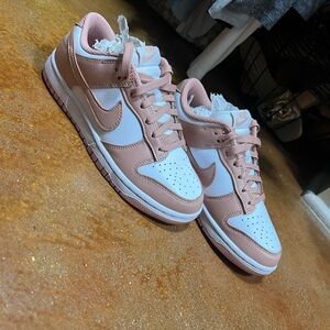 Nike Blush Pink and White Low-Top Sneakers